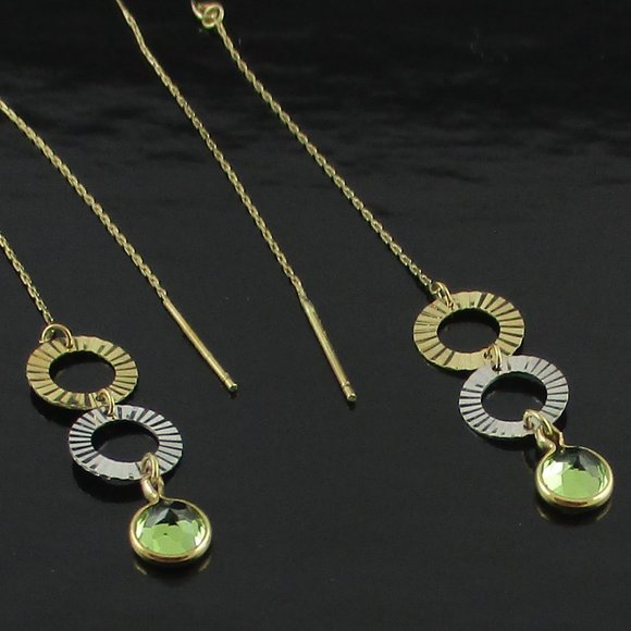 Victoria Wieck 14K Gemstone Threader Earrings - Picture 6 of 10